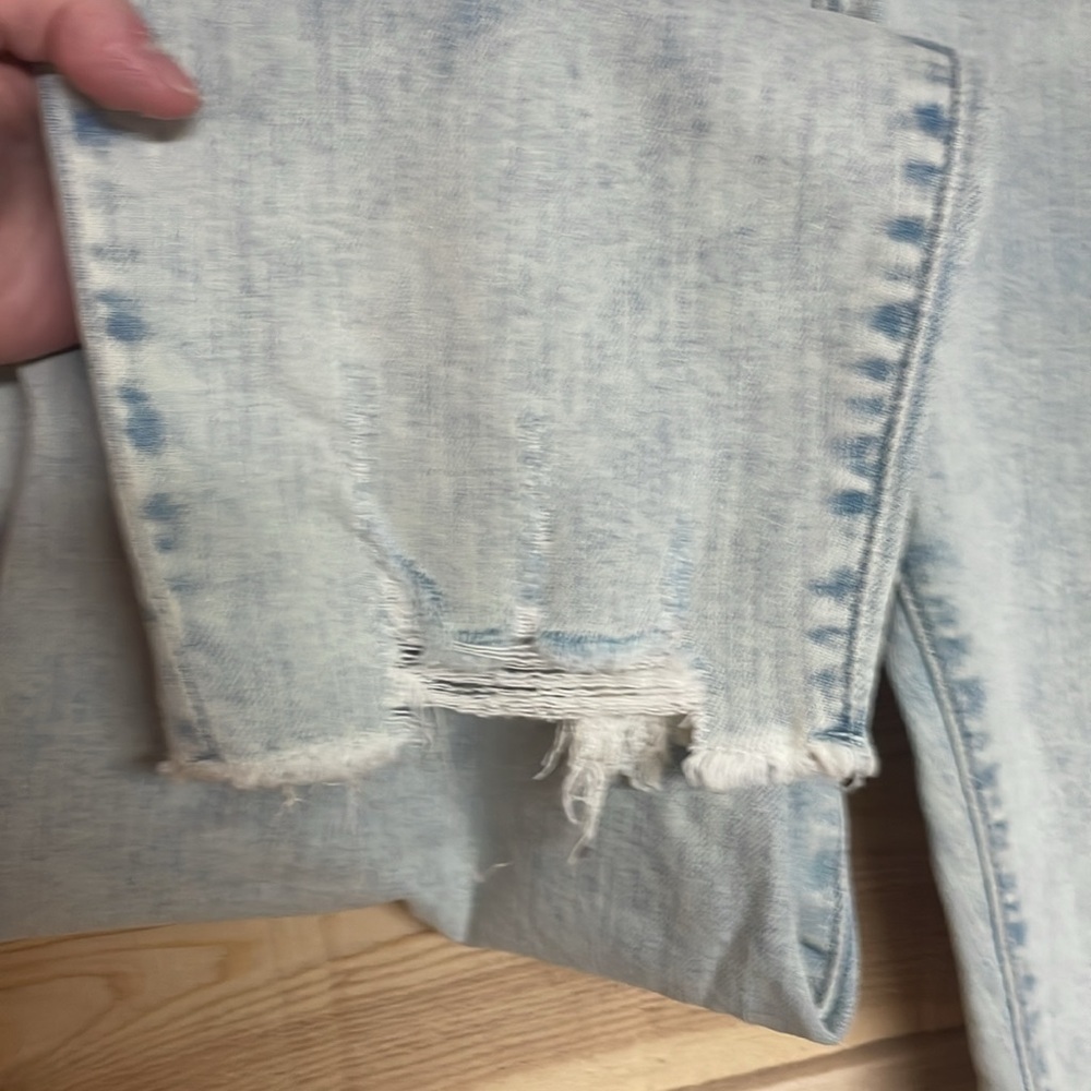 Eunina size 15 tobi super high rise distress mom Jean crop light wash no stretch - Picture 6 of 13